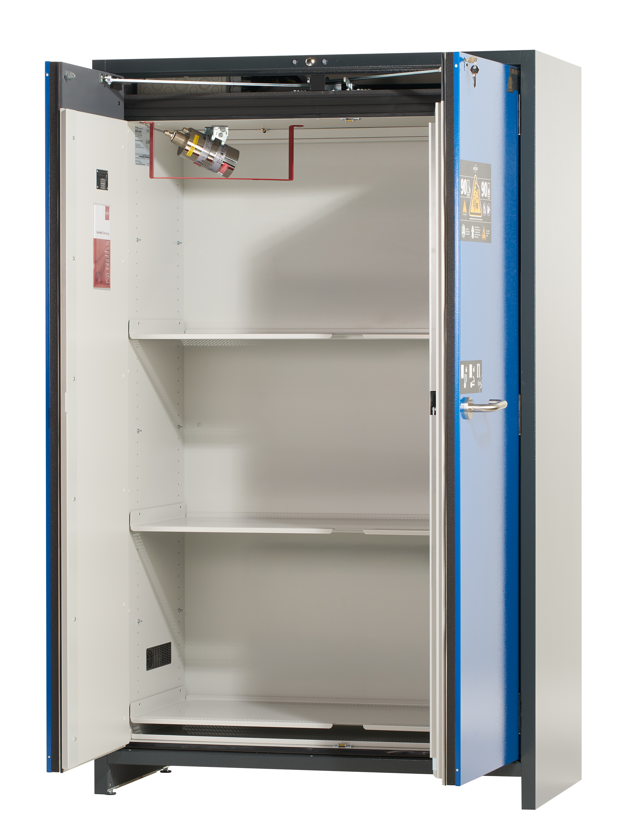 Akku-Lagerschrank Typ 90, 120 cm breit, 2 Türen – asecos ION-PRO-90 Akku-Lagerschrank Typ 90, 120 cm breit, 2 Türen – asecos ION-PRO-90