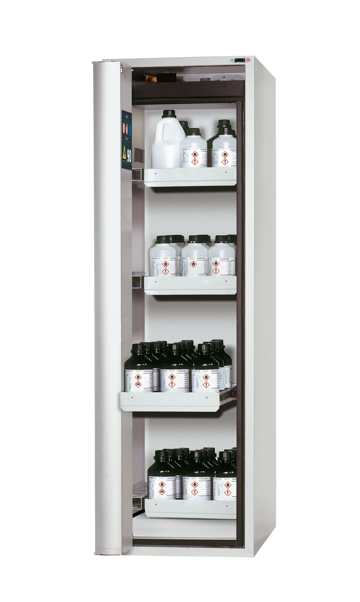 Sicherheitsschrank Typ 90, 60 cm breit, 75 cm tief, 1 Falttür – asecos S-PHOENIX touchless-90 Sicherheitsschrank Typ 90, 60 cm breit, 75 cm tief, 1 Falttür – asecos S-PHOENIX touchless-90
