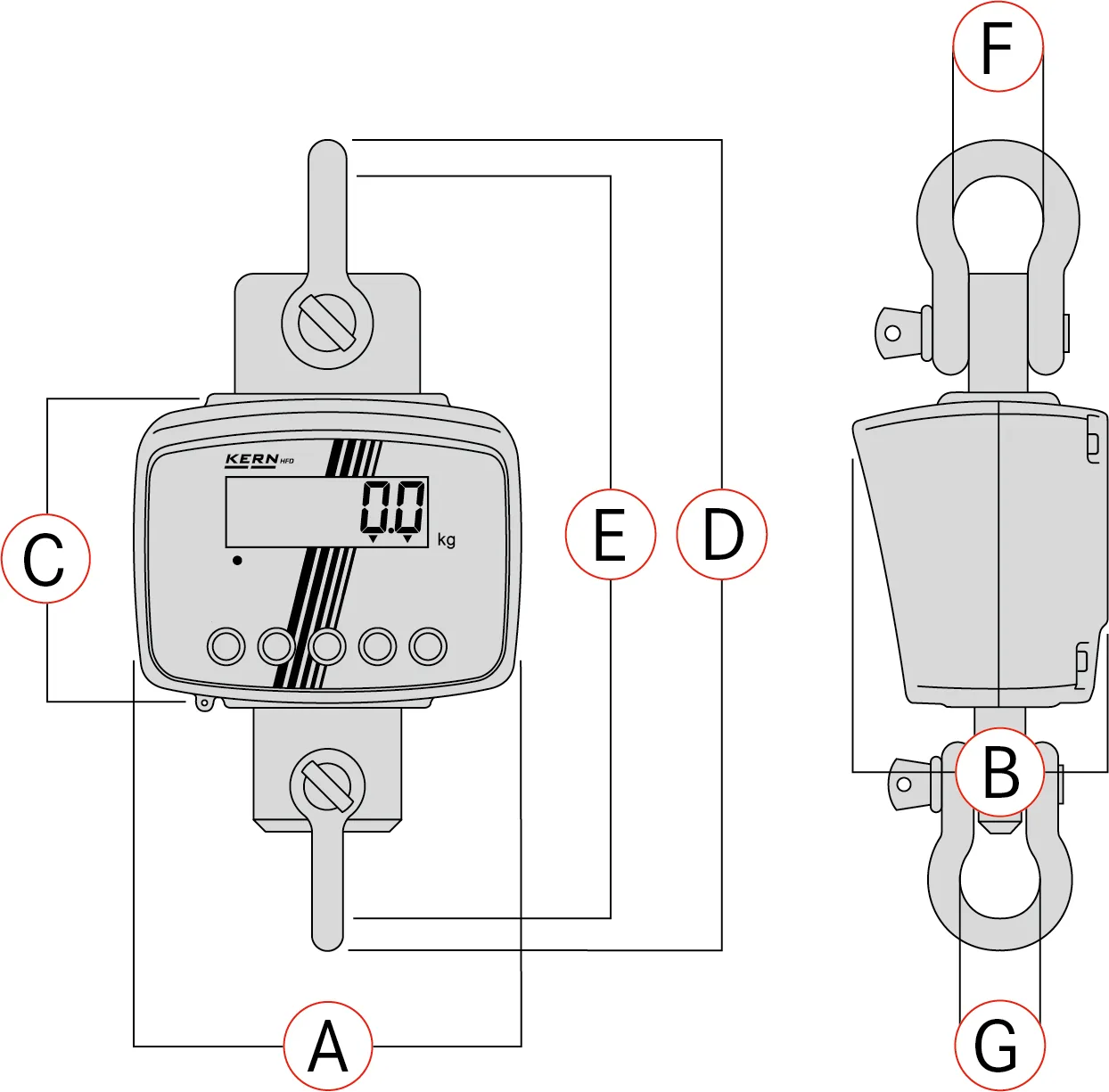 Kranwaage KERN HFD 6T-3