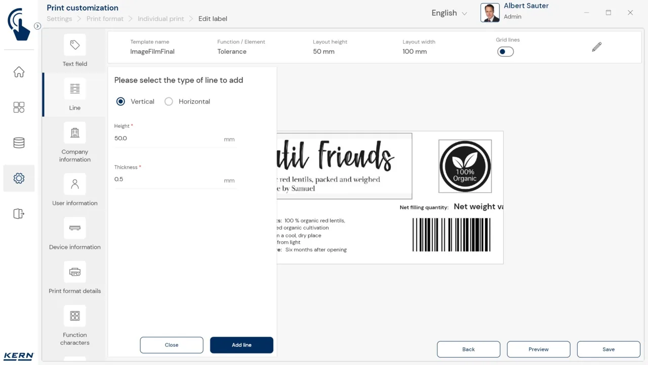 KERN EasyTouch SET-14 Individual Print KERN EasyTouch SET-14 Individual Print