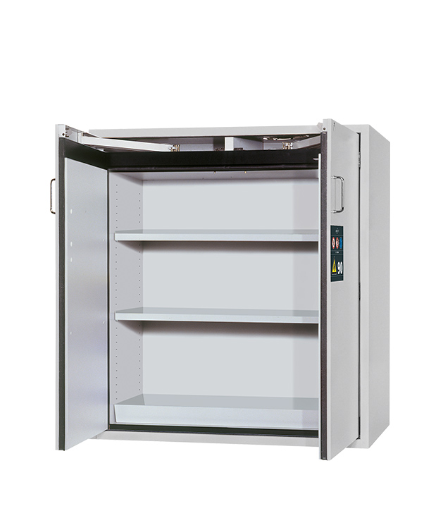 Sicherheitsschrank Typ 90, halbhoch 129 cm, 120 cm breit, 2 Flügeltüren mit Türfeststellung – asecos S-CLASSIC-90