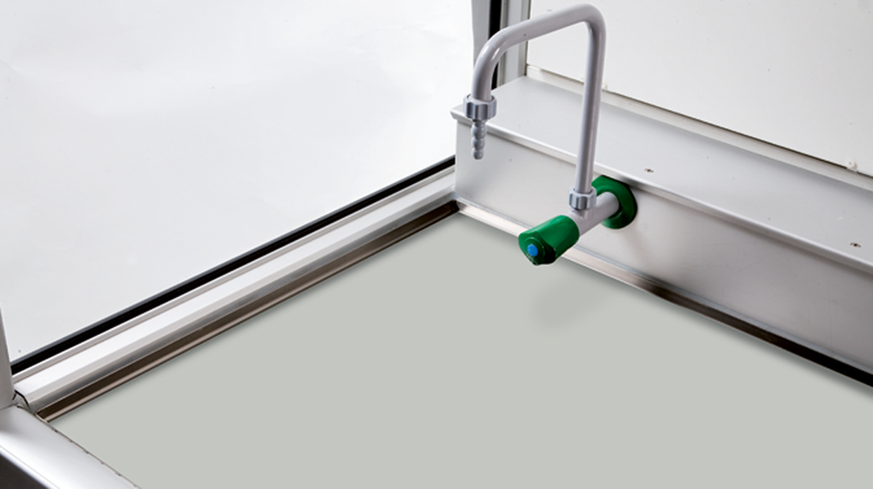 Arbeitsfläche für Gefahrstoffarbeitsplatz, melaminharz-beschichtete FP-Platte Lichtgrau RAL 7035, Maße 1090x640x10 mm Arbeitsfläche für Gefahrstoffarbeitsplatz, melaminharz-beschichtete FP-Platte Lichtgrau RAL 7035, Maße 1090x640x10 mm