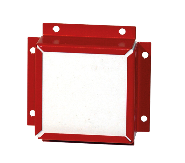Rohrdurchführung für Sicherheitsschränke UB90/UB30, pulverbeschichtetes Stahlblech Rot, Maße 130x130x37 mm Rohrdurchführung für Sicherheitsschränke UB90/UB30, pulverbeschichtetes Stahlblech Rot, Maße 130x130x37 mm