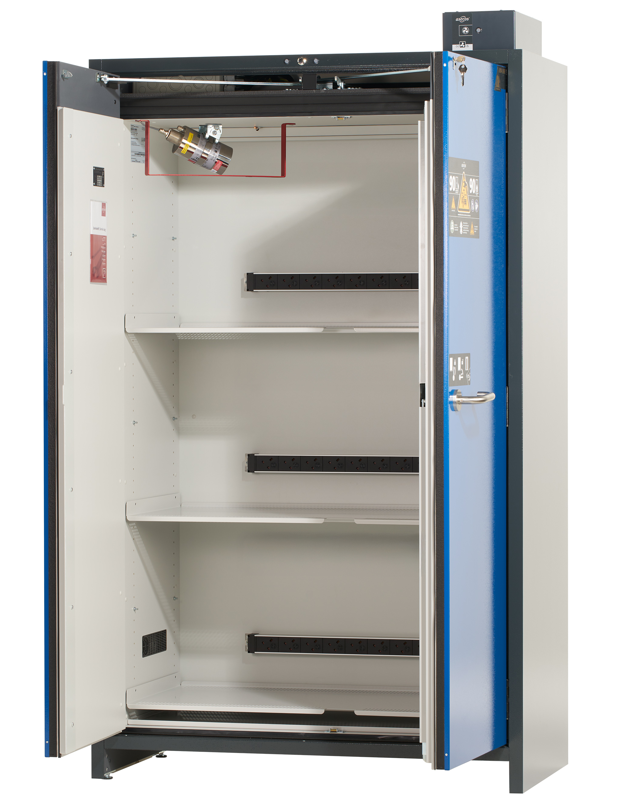 Akku-Ladeschrank Typ 90, 120 cm breit, 2 Türen – asecos ION-PRO-90