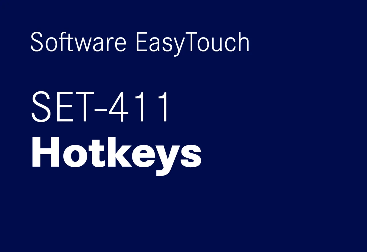 KERN EasyTouch SET-411 Hotkeys KERN EasyTouch SET-411 Hotkeys