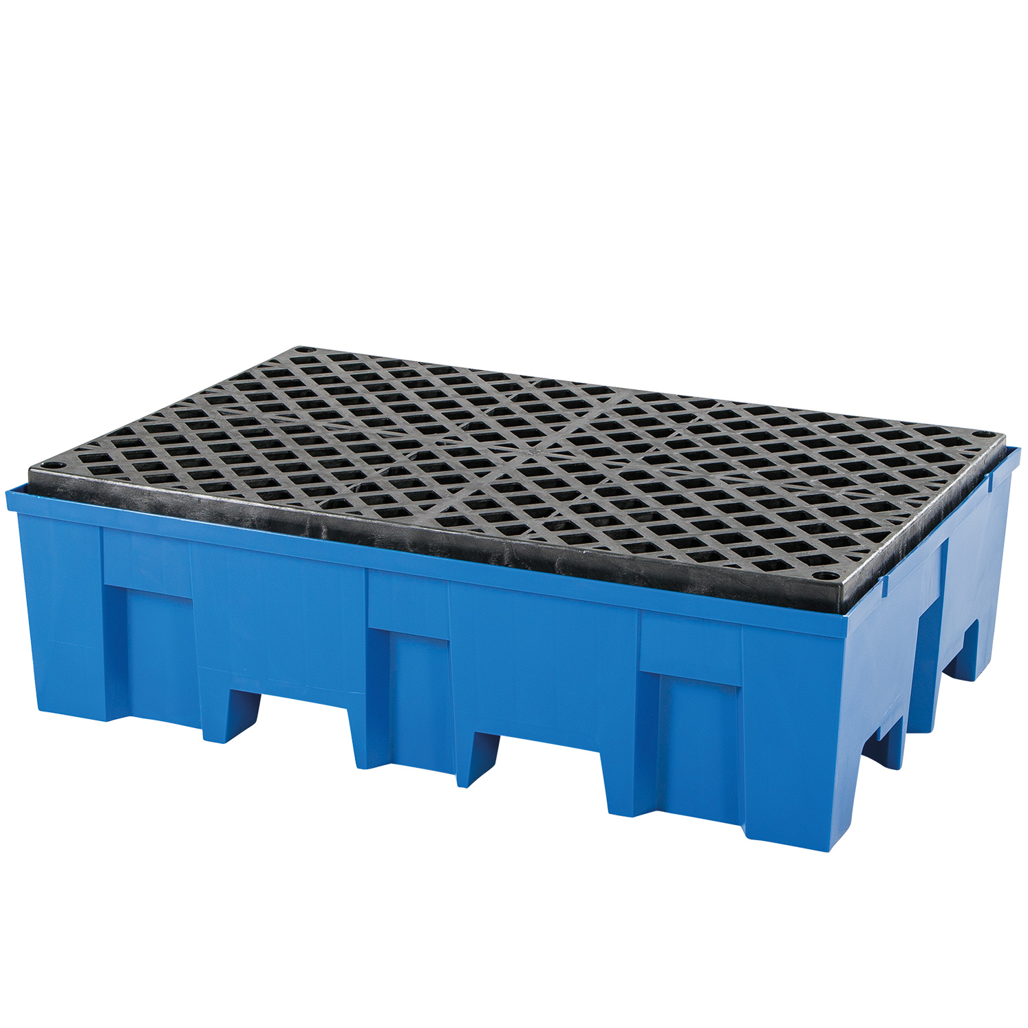 Auffangwanne mit PE-Gitterrost, PE Blau