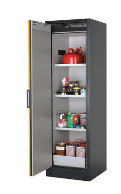 Sicherheitsschrank Typ 90, 60 cm breit, 1 Flügeltür mit Feststellung und Schließautomatik – asecos Q-PEGASUS-90 – Produktfoto asecos
