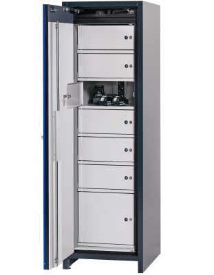 Akku-Ladeschrank Typ 90, 60 cm breit, 1 Tür – asecos ION-CORE-90 – Produktfoto asecos