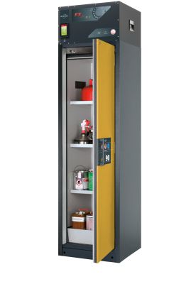 Umluftfilterschrank Typ 90, 60 cm breit, 1 Flügeltür mit Feststellung und Schließautomatik, Türanschlag rechts – asecos FX-PEGASUS-90 – Produktfoto asecos
